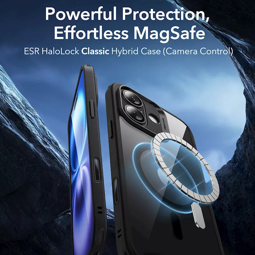 Futrola MagSafe za Apple iPhone 16, ESR, Classic Hybrid Slide, Crno Prozirna