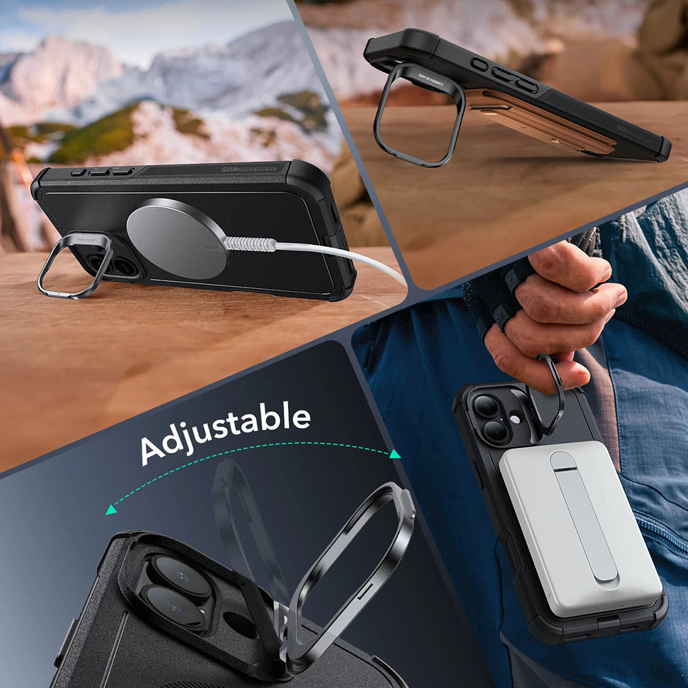 MagSafe futrola za Apple iPhone 16, ESR, Cyber Armor Kickstand, Crna