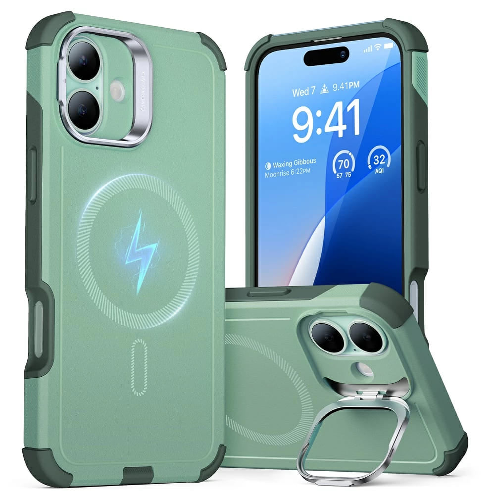 MagSafe futrola za Apple iPhone 16, ESR, Cyber Armor Kickstand, Zelena
