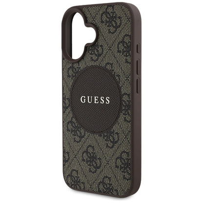 MagSafe futrola za Apple iPhone 16, Guess, 4G Circle Classic Logo, smeđa