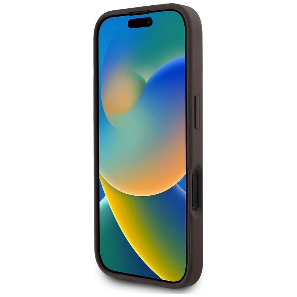 MagSafe futrola za Apple iPhone 16, Guess, 4G Circle Classic Logo, smeđa