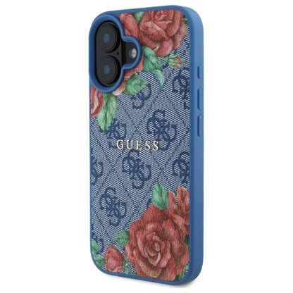 MagSafe futrola za Apple iPhone 16, Guess, 4G Flowers Print, Plava