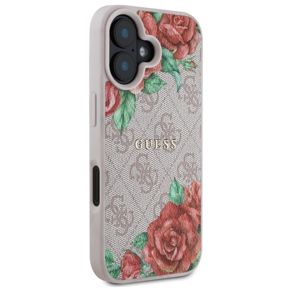 MagSafe futrola za Apple iPhone 16, Guess, 4G Flowers Print, Roza