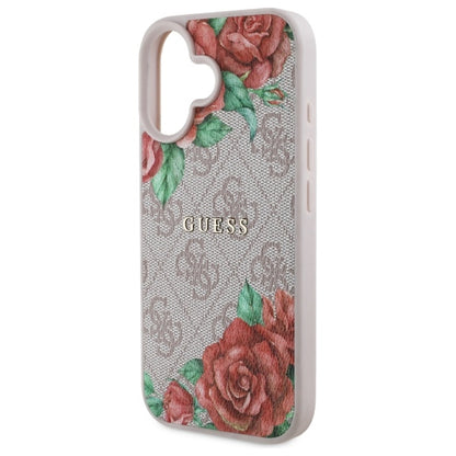 MagSafe futrola za Apple iPhone 16, Guess, 4G Flowers Print, Roza