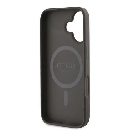 MagSafe futrola za Apple iPhone 16, Guess, 4G Ring Classic Logo, smeđa