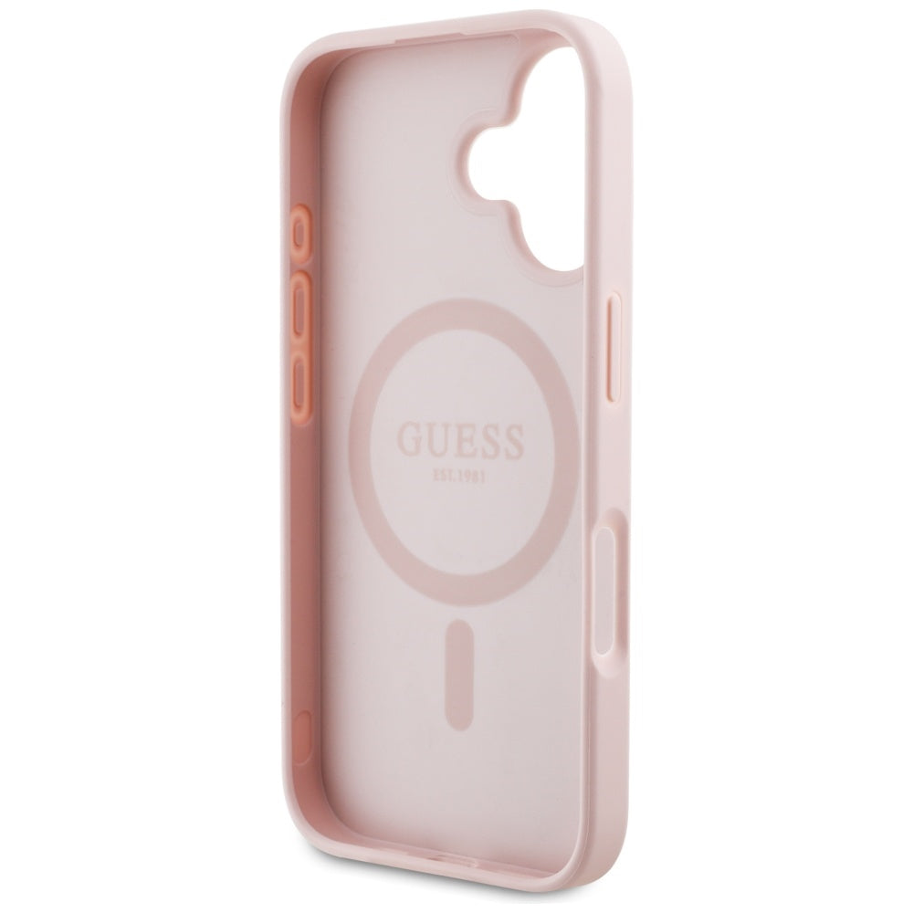 Futrola MagSafe za Apple iPhone 16, Guess, Grained Flowers, Roza