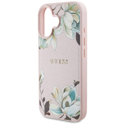 Futrola MagSafe za Apple iPhone 16, Guess, Grained Flowers, Roza