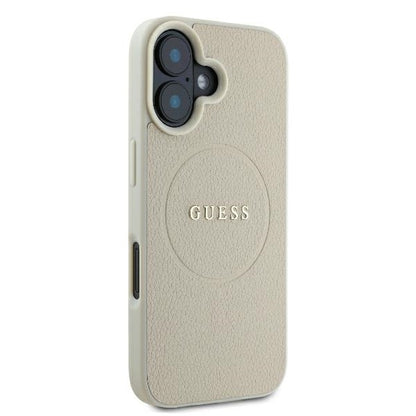 MagSafe futrola za Apple iPhone 16, Guess, Grained Gold Ring, Bež