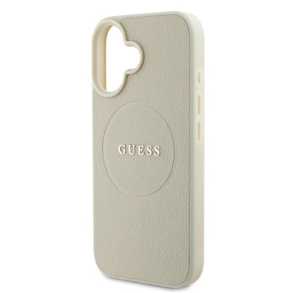 MagSafe futrola za Apple iPhone 16, Guess, Grained Gold Ring, Bež
