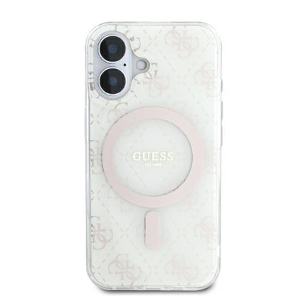 MagSafe futrola za Apple iPhone 16, Guess, IML 4G Background, Bijela