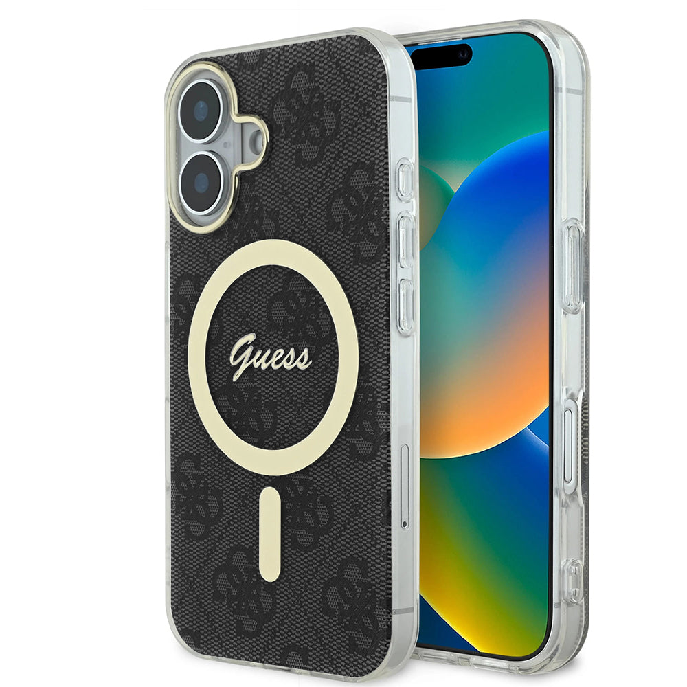 MagSafe futrola za Apple iPhone 16, Guess, IML 4G, Crna