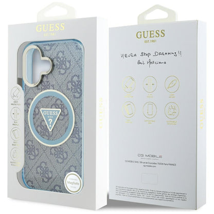MagSafe futrola za Apple iPhone 16, Guess, IML Glitter 4G Circle Triangle, Plava