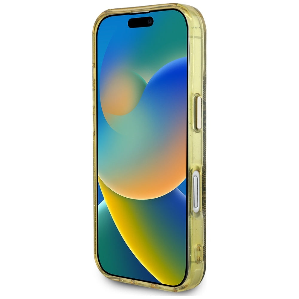 MagSafe futrola za Apple iPhone 16, Guess, IML Glitter 4G Circle Triangle, smeđa