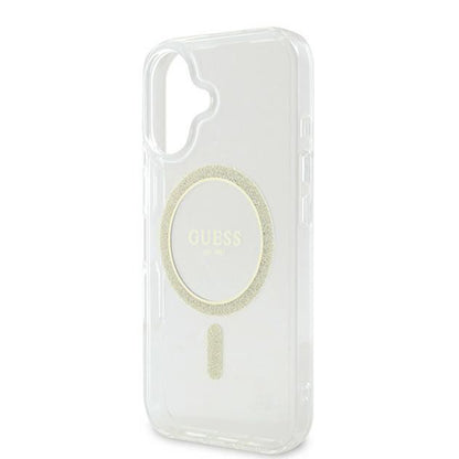 MagSafe futrola za Apple iPhone 16, Guess, IML Glitter Circle, Prozirna