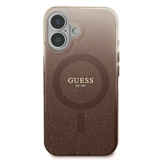 MagSafe futrola za Apple iPhone 16, Guess, IML Glitter Gradient, Smeđa