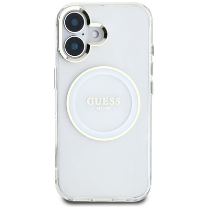 MagSafe futrola za Apple iPhone 16, Guess, IML Metal Colored Circle, Bijela