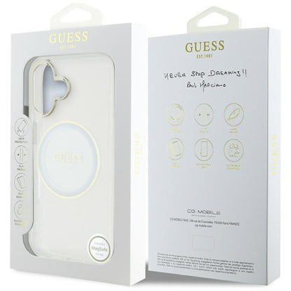 MagSafe futrola za Apple iPhone 16, Guess, IML Metal Colored Circle, Bijela