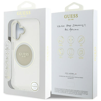 MagSafe futrola za Apple iPhone 16, Guess, IML Metal Colored Circle, Siva