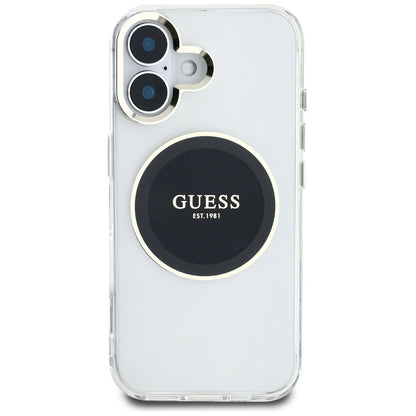 MagSafe futrola za Apple iPhone 16, Guess, IML Metal Colored Circle, Crna