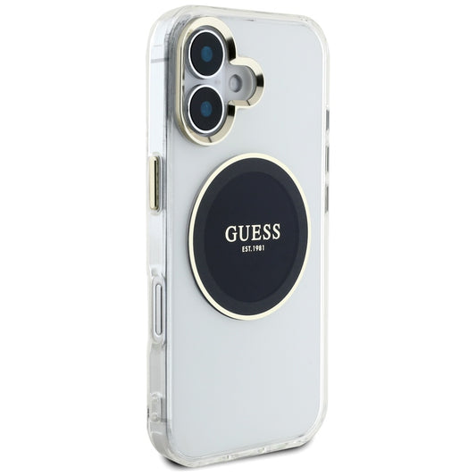 MagSafe futrola za Apple iPhone 16, Guess, IML Metal Colored Circle, Crna