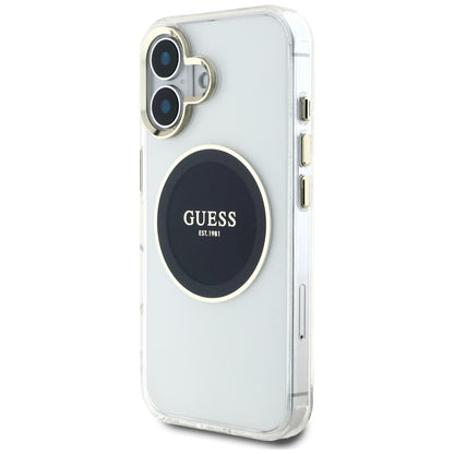 MagSafe futrola za Apple iPhone 16, Guess, IML Metal Colored Circle, Crna