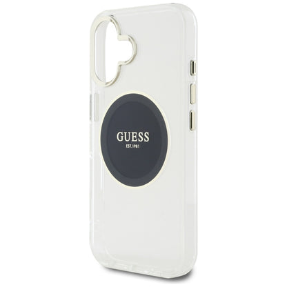 MagSafe futrola za Apple iPhone 16, Guess, IML Metal Colored Circle, Crna