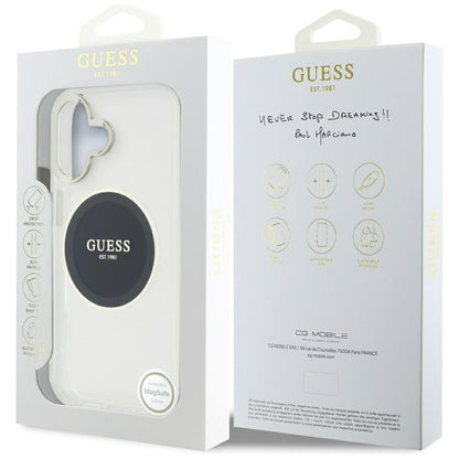 MagSafe futrola za Apple iPhone 16, Guess, IML Metal Colored Circle, Crna
