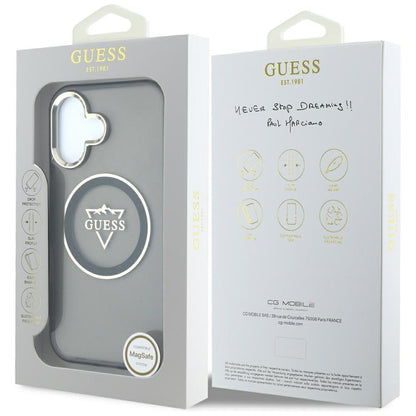 MagSafe futrola za Apple iPhone 16, Guess, IML Metal Mountain Logo, Crna