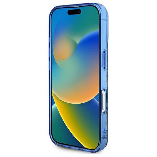 MagSafe futrola za Apple iPhone 16, Guess, IML Peony na 4G pozadini, Plava