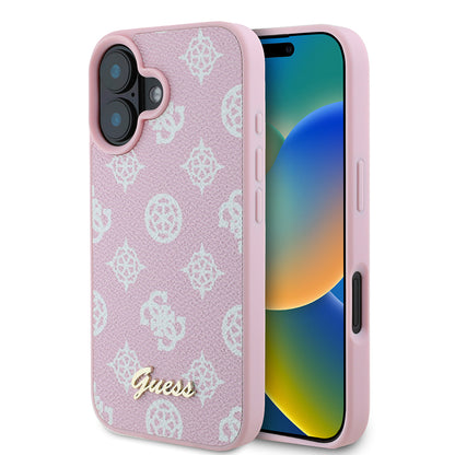 MagSafe futrola za Apple iPhone 16, Guess, Peony Script, Roza