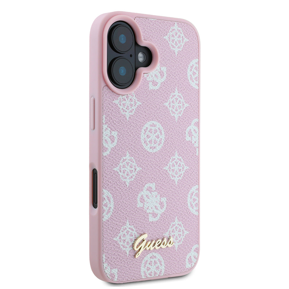 MagSafe futrola za Apple iPhone 16, Guess, Peony Script, Roza