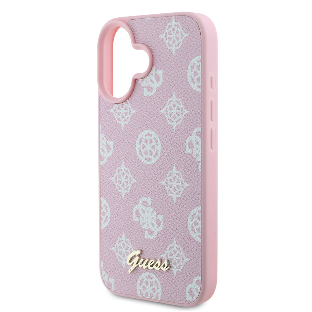MagSafe futrola za Apple iPhone 16, Guess, Peony Script, Roza