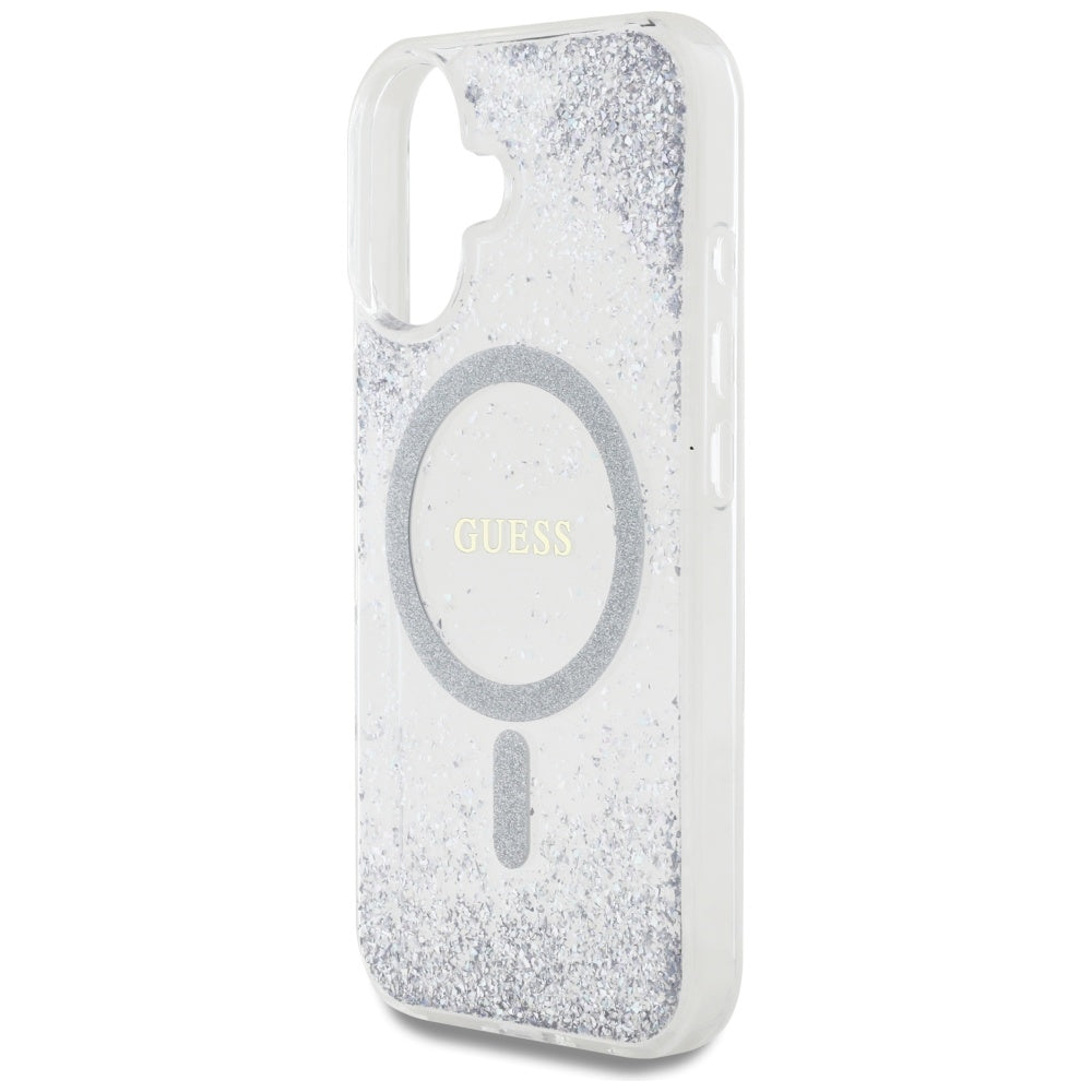 MagSafe futrola za Apple iPhone 16, Guess, Resin Gradient Glitter, Srebrna