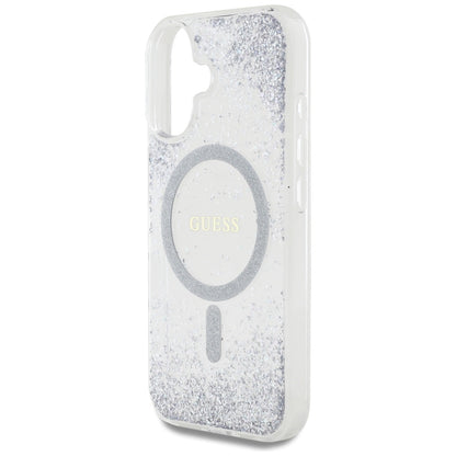 MagSafe futrola za Apple iPhone 16, Guess, Resin Gradient Glitter, Srebrna