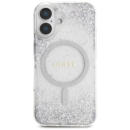 MagSafe futrola za Apple iPhone 16, Guess, Resin Gradient Glitter, Srebrna