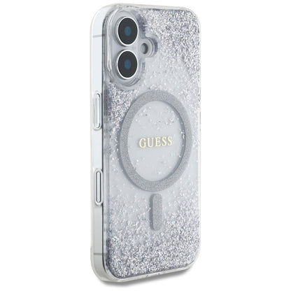 MagSafe futrola za Apple iPhone 16, Guess, Resin Gradient Glitter, Srebrna