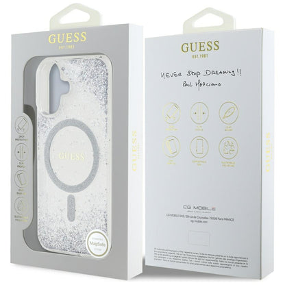 MagSafe futrola za Apple iPhone 16, Guess, Resin Gradient Glitter, Srebrna