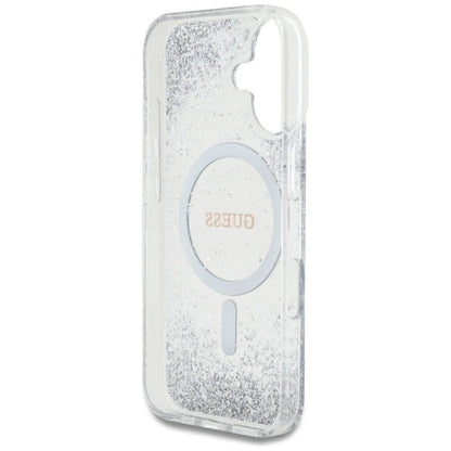 MagSafe futrola za Apple iPhone 16, Guess, Resin Gradient Glitter, Srebrna