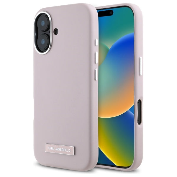 MagSafe futrola za Apple iPhone 16, Karl Lagerfeld, FW Metal Plate, Roza