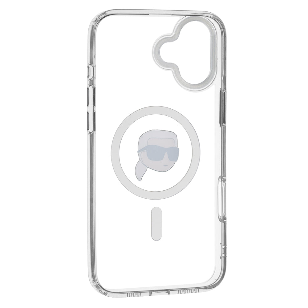 Futrola MagSafe za Apple iPhone 16, Karl Lagerfeld, IML Metal Karl's Head, Bijela