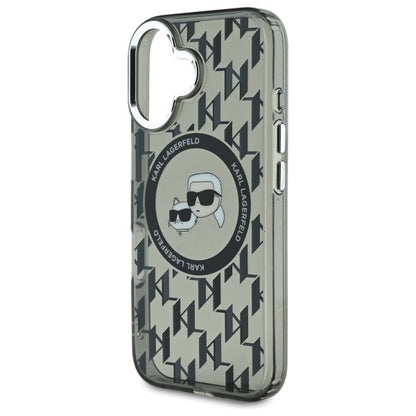 Futrola MagSafe za Apple iPhone 16, Karl Lagerfeld, IML Monogram Karl & Choupette's Heads, Crna