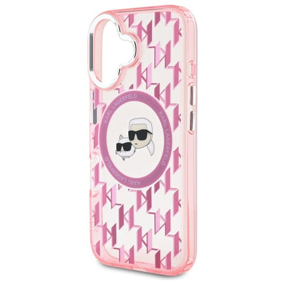 Futrola MagSafe za Apple iPhone 16, Karl Lagerfeld, IML Monogram Karl & Choupette's Heads, Roza