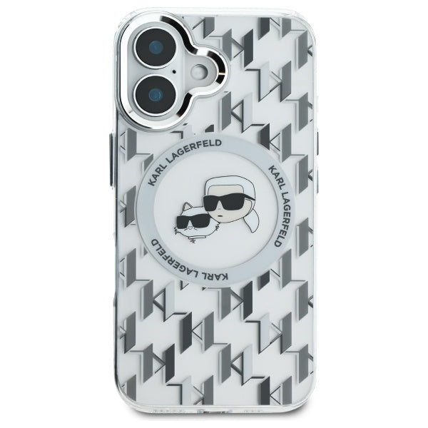 MagSafe futrola za Apple iPhone 16, Karl Lagerfeld, IML Monogram Karl & Choupette's Heads, Prozirna