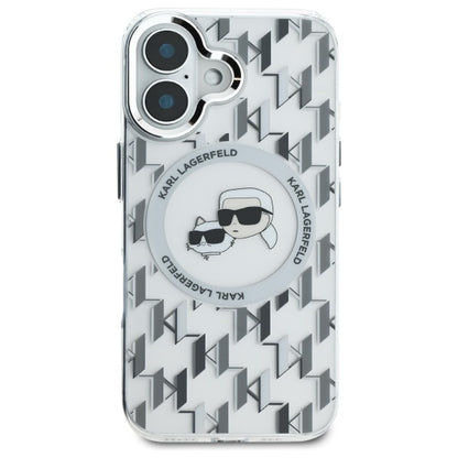 MagSafe futrola za Apple iPhone 16, Karl Lagerfeld, IML Monogram Karl & Choupette's Heads, Prozirna
