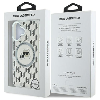 MagSafe futrola za Apple iPhone 16, Karl Lagerfeld, IML Monogram Karl & Choupette's Heads, Prozirna