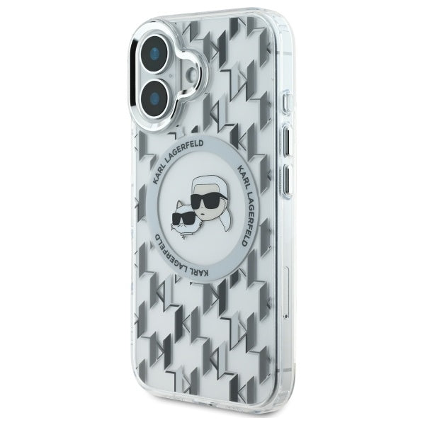 MagSafe futrola za Apple iPhone 16, Karl Lagerfeld, IML Monogram Karl & Choupette's Heads, Prozirna