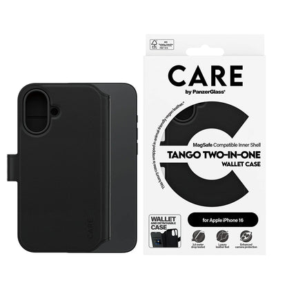 Futrola MagSafe za Apple iPhone 16, PanzerGlass, Care Feature Tango Two-in-One, Crna