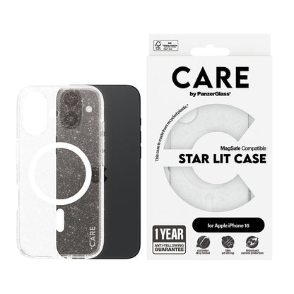 Futrola MagSafe za Apple iPhone 16, PanzerGlass, Care Urban Combat Star Lit, Bijela Prozirna