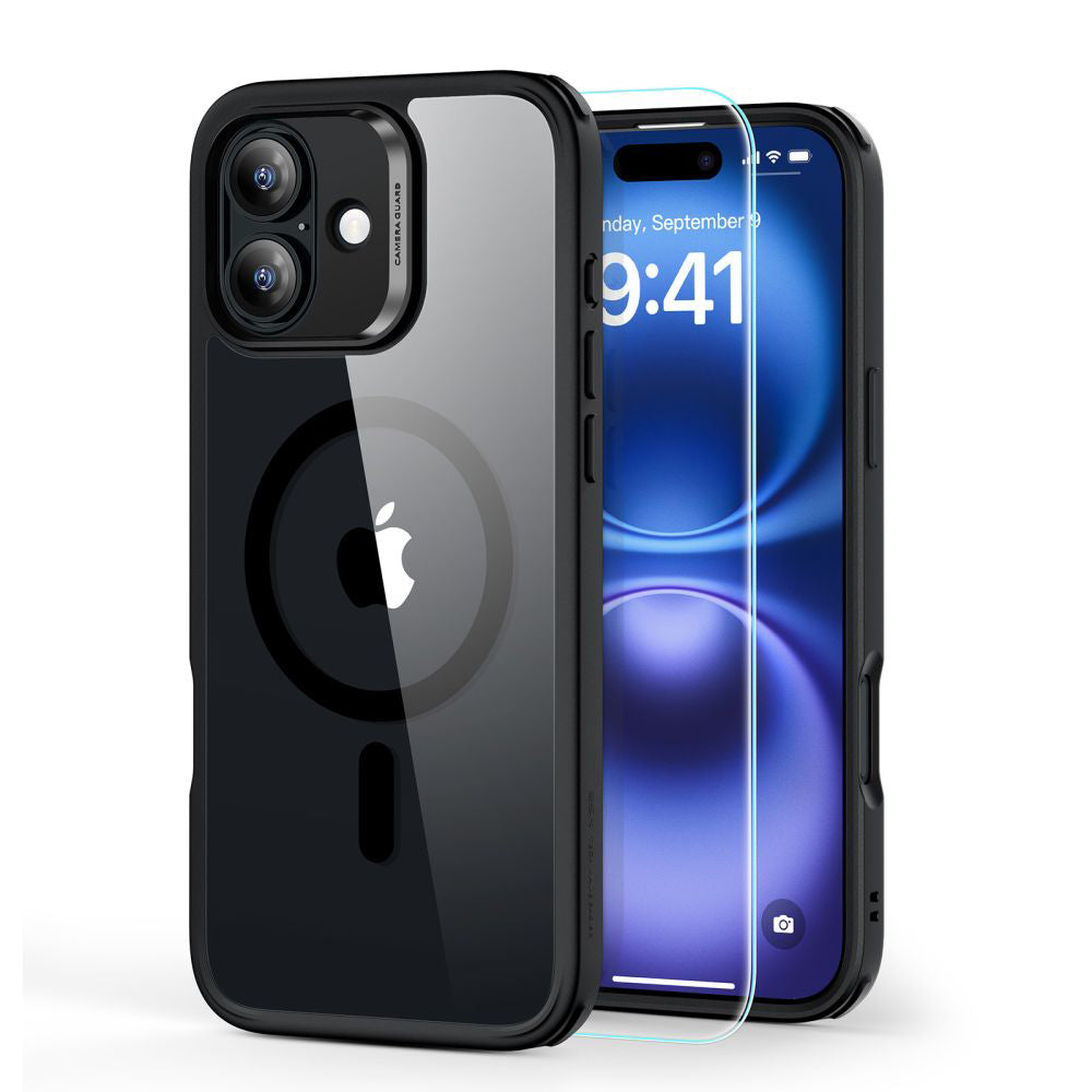 Futrola MagSafe za Apple iPhone 16 Plus, ESR, Classic Hybrid sa zaštitnikom ekrana, Crna Prozirna