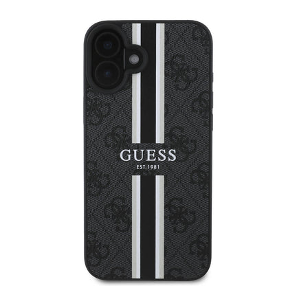 MagSafe futrola za Apple iPhone 16 Plus, Guess, 4G Printed Stripes, Crna